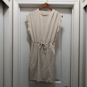 a new day Cream Striped Drawstring Jersey Dress